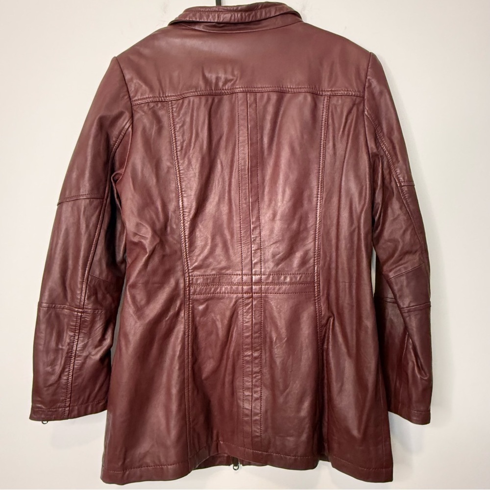Danier Women's Red Leather Jacket size M - Picture 8 of 16